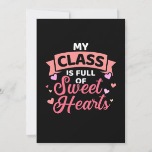 Invitation Enseignant Ma classe est pleine de cœurs doux