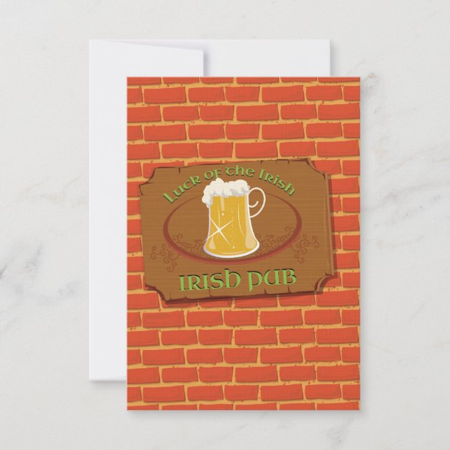 Invitation Enseigne de pub irlandais (Devant)