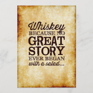 Invitation Enseigne de table en parchemin 5x7 Whiskey Parce q