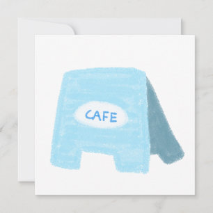 Invitation Enseigne de trottoir bleue de barista propriétaire