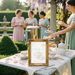Invitation Enseigne Fancy Regency Café & Thé L'amour est dans