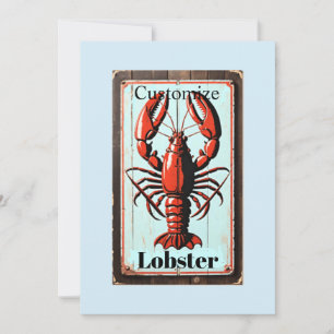 Invitation Enseigne vintage homard Thunder_Cove