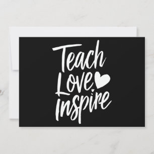 Invitation Enseigner Amour Inspirer Cadeau de la Fête des Ens