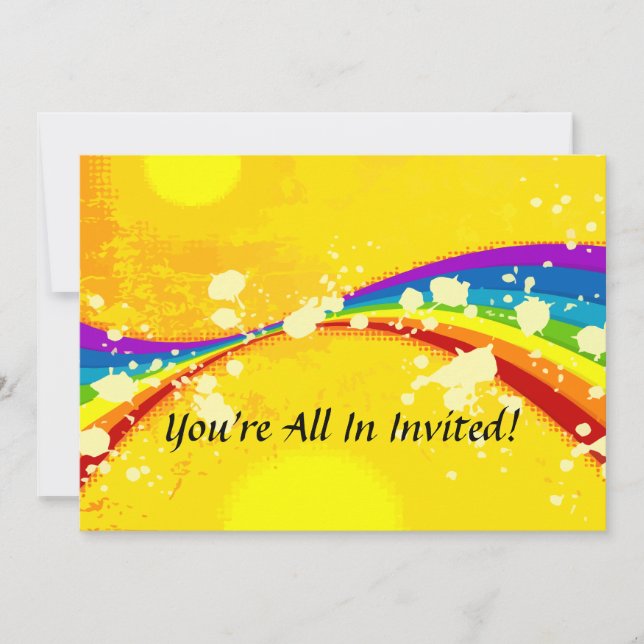 Invitation Ensemble Arc-en-ciel Flash Jaune (Devant)