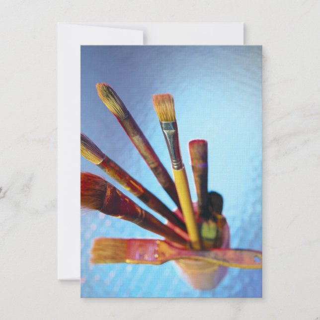 Invitation Ensemble De Brosses De Peinture D'Usage (Devant)
