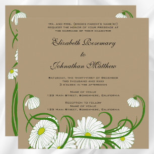 Invitation Ensemble de mariage de fleurs de marguerite de Ger