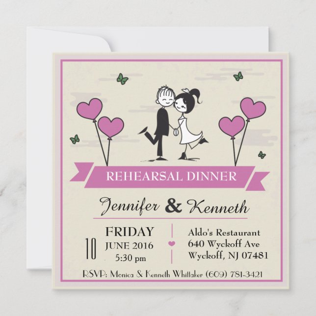 Invitation ensemble de marié et de jeune mariée (Devant)