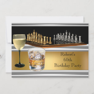 Invitation Ensemble d'échecs pour la fête des 60 ans d'un hom