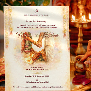 Invitation Ensemble d'invitation de mariage pour temple indie