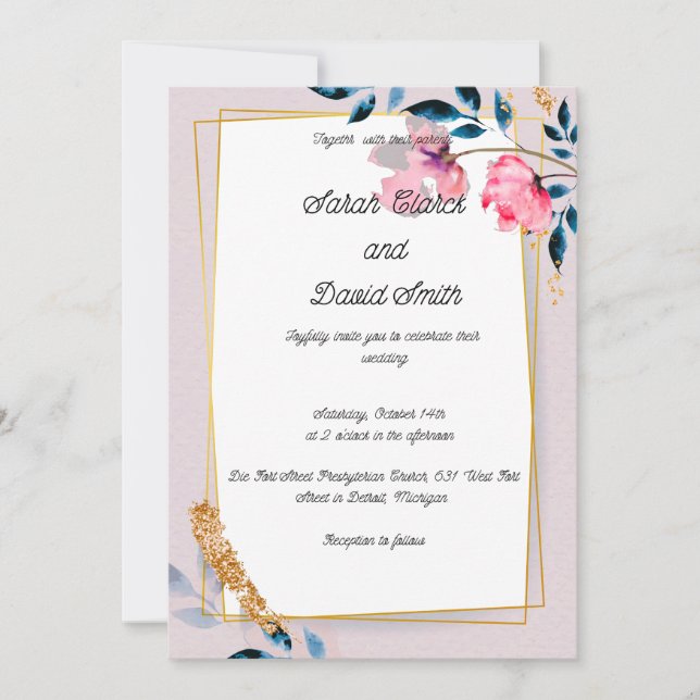 Invitation Ensemble pour toujours mariage (Devant)