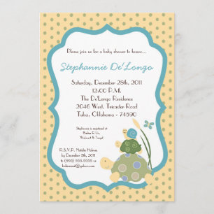Invitation ensoleillée de baby shower d'escargot