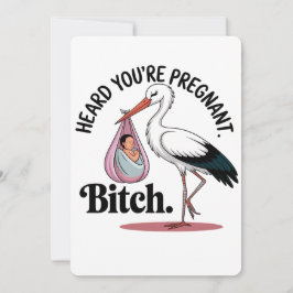 Invitation Entendu dire que vous êtes enceinte Funny Stork Gr