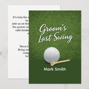 Invitation Enterrement de vie de garçon de golf sur le green