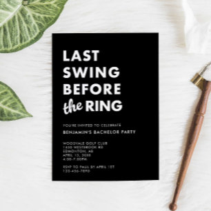Invitation Enterrement de Vie de Garçon Dernier Tour de Swing