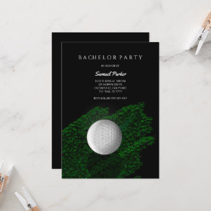 Invitation Enterrement de vie de garçon Golf Green - Balle de