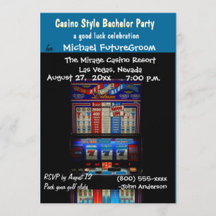 Invitation Enterrement de vie de garçon machine à sous de cas