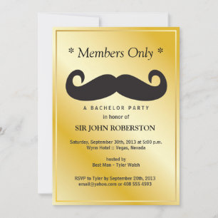 Invitation Enterrement de vie de garçon réservé aux membres