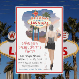 Invitation Enterrement de vie de jeune fille à Las Vegas / Ma
