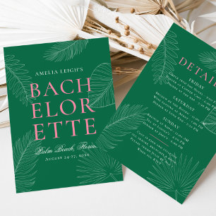 Invitation Enterrement de vie de jeune fille aux feuilles de