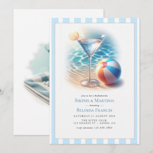 Invitation Enterrement de vie de jeune fille Bikinis & Martin