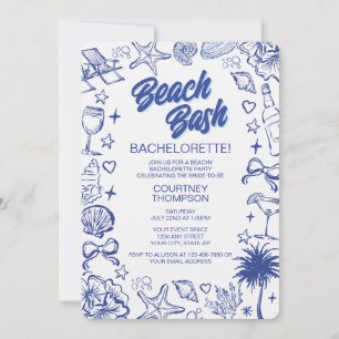 Invitation Enterrement de vie de jeune fille Blue Whimsical P