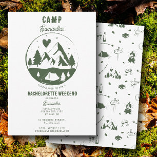 Invitation Enterrement de vie de jeune fille Camping Week-end