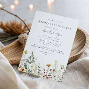 Invitation Enterrement de vie de jeune fille Champ de fleurs 