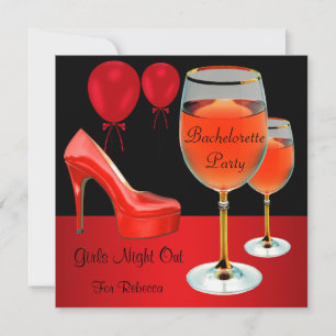 Invitation Enterrement de Vie de Jeune Fille Chaussures Rouge