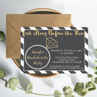Invitation Enterrement de vie de jeune fille Dernière soirée