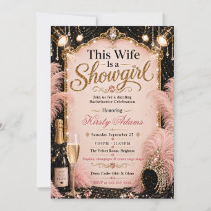 Invitation Enterrement de vie de jeune fille élégant de showg