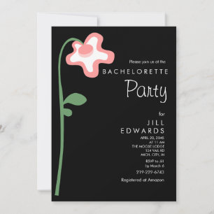 Invitation Enterrement de Vie de Jeune Fille Fleur Unique Cap