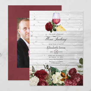Invitation Enterrement de vie de jeune fille fromage et vin f