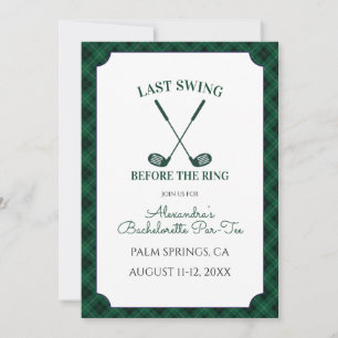 Invitation Enterrement de vie de jeune fille Gingham Vert pou