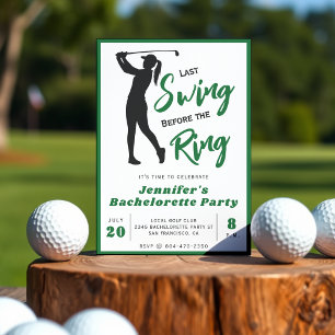 Invitation Enterrement de vie de jeune fille Golf Dernier Swi