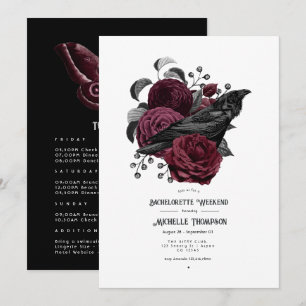 Invitation Enterrement de vie de jeune fille gothique floral