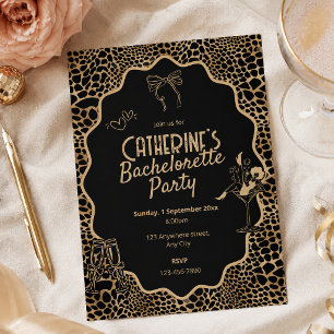 Invitation Enterrement de vie de jeune fille Imprimé Glam Bla