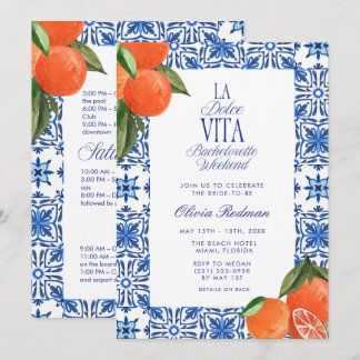Invitation Enterrement de vie de jeune fille La Dolce Vita su