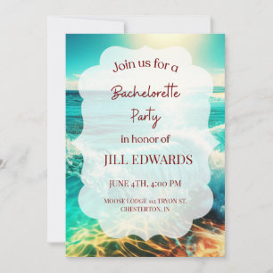 Invitation Enterrement de vie de jeune fille Mariage Tropical