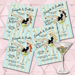Invitation Enterrement de vie de jeune fille Martini Cow-girl