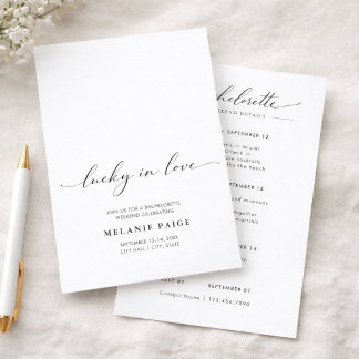 Invitation Enterrement de vie de jeune fille Minimaliste Coup