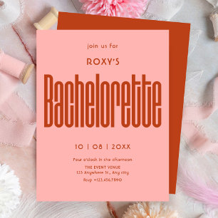 Invitation Enterrement de vie de jeune fille Moderne Rétro