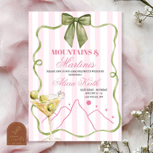 Invitation Enterrement de vie de jeune fille Montagne et Mart