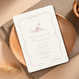 Invitation Enterrement de vie de jeune fille pilates fait-mai