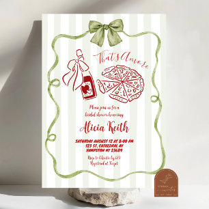 Invitation Enterrement de vie de jeune fille Pizza et Vin Des