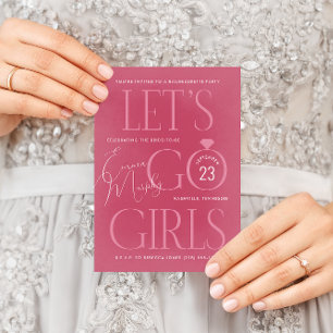 Invitation Enterrement de vie de jeune fille Rose C'est Parti