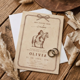 Invitation Enterrement de Vie de Jeune Fille Rustique Western