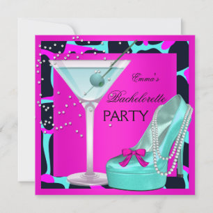 Invitation Enterrement de vie de jeune fille sauvage rose cha