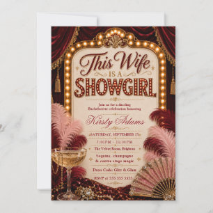 Invitation Enterrement de vie de jeune fille Showgirl Élégant