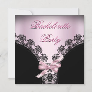 Invitation Enterrement de vie de jeune fille Soft Pink Black 