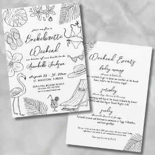 Invitation Enterrement de vie de jeune fille sur une plage tr